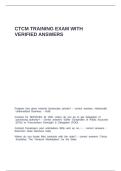 CTCM TRAINING EXAM WITH VERIFIED ANSWERS
