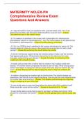 MATERNITY NCLEX-PN Comprehensive Review Exam Questions And Answers