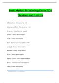 Basic Medical Terminology Exam 2026 Questions and Answers