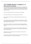 CPT CODING Module 1 Chapters 1&comma; 9 with correct answers 