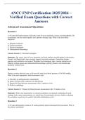 ANCC FNP Certification 2025&sol;2026 &ndash; Verified Exam Questions with Correct Answers