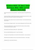 Hondros NUR 176 Test 2 Exam Questions With 100&percnt; Correct Answers 2025&sol;2026