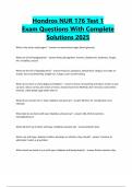Hondros NUR 176 Test 1 Exam Questions With Complete Solutions 2025