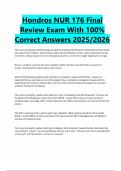 Hondros NUR 176 Final Review Exam With 100&percnt; Correct Answers 2025&sol;2026