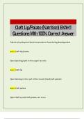 Cleft Lip&sol;Palate &lpar;Nutrition&rpar; EXAM 1 Questions With 100&percnt; Correct Answer