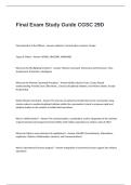 Final Exam Study Guide with Questions and Answers- CGSC 29D
