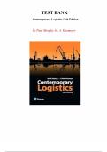 Contemporary Logistics &lpar;12th Edition&comma; Paul Murphy Jr&period;&rpar; &ndash; Complete Test Bank Chapters 1&ndash;14