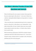 Fair Debt Collection Practices Exam 2026 Questions and Answers