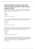 ISC2 Certified In Cybersecurity &lpar;CC&rpar; Practice Exam Questions with correct answers 100&percnt; 