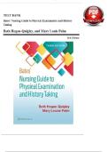 Test Bank for Bates' Nursing Guide to Physical Examination and History Taking 3rd Edition by Beth Hogan-Quigley and Mary Louis Palm isbn-9781975161095 All Chapters 1-24 Covered Graded A&plus;