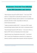 Respiratory Syncytial Virus Infection Exam 2026 Questions and Answers