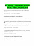 CA Notary Exam Questions With 100&percnt; Correct Answers 2025