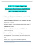 QAL "B" License-Landscape Maintenance Pest Control Chpt 1 Exam 2026 Questions and Answers