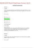 MATH 225N Week 8 Final Exam &lpar;Version 1 & 2&rpar; Questions and Answers&period;