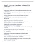Septic License Questions with Verified Answers
