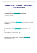 PHARMACOLOGY 5334 QUIZ 1 WITH CORRECT VERIFIED ANSWERS