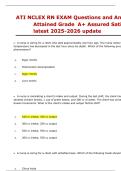 ATI NCLEX RN Exam Questions & Answers 2025&ndash;2026 &vert; Verified A&plus; Test Bank