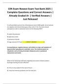 CEN Exam Newest Exam Test Bank 2025 &vert; Complete Questions and Correct Answers &vert; Already Graded A&plus; &vert; Verified Answers &vert; Just Released