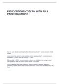 F ENDORSEMENT EXAM WITH FULL PACK SOLUTIONS