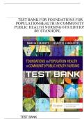 Test Bank for Foundations for Population Health in Community&sol;Public Health Nursing 6th Edition Stanhope &vert; Complete Chapter 1-32 Q&A