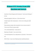 Walmart PTU Practice Exam 2026 Questions and Answers