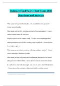 Walmart Food&sol;Safety Test Exam 2026 Questions and Answers
