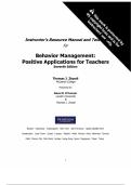 Behavior Management&colon; Positive Applications for Teachers &lpar;7th Edition&comma; Thomas J&period; Zirpoli&comma; Pearson&rpar; &ndash; Complete Solutions Manual and Test Bank&vert; 100&percnt; PASS ASSURED