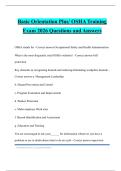 Basic Orientation Plus&sol; OSHA Training Exam 2026 Questions and Answers
