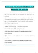 Wood Shop Test Study Guide Exam 2026 Questions and Answers