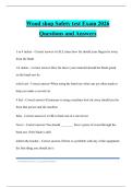 Wood shop Safety test Exam 2026 Questions and Answers