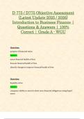 D 775 &sol; D775 Objective Assessment &lpar;Latest Update 2025 &sol; 2026&rpar; Introduction to Business Finance &vert; Questions & Answers &vert; 100&percnt; Correct &vert; Grade A - WGU