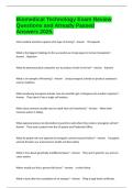 Biomedical Technology Exam Review Questions and Already Passed Answers 2025&period;