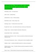 BIOMEDICAL TECHNOLOGY FINAL EXAM REVIEW QUESTIONS AND ANSWERS&period;