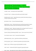 Biomedical Technology I&colon; Unit 1 Biomedical Research Test Questions and Correct Answers&period;