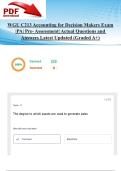 WGU C213 Accounting for Decision Makers Exam |PA| Pre- Assessment| Actual Questions and Answers Latest Updated 2025/2026 (Graded A+)