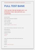 TEST BANK FOR MICROBIOLOGY&colon; AN  INTRODUCTION 3RD EDITION ALL  CHAPTERS