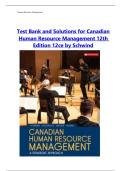 Test Bank and Solution Manual for Canadian Human Resource Management&comma; 12th Canadian Edition by Hermann&comma; Harty&comma; and Fudge &vert; Complete Verified Questions & Answers 2025&sol;2026
