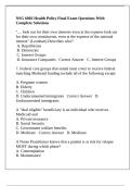 NSG 6002 Health Policy Final Exam Questions With Complete Solutions