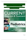 CURRENT Diagnosis & Treatment Pediatrics&comma; 27th Edition &ndash; Maya Bunik & Myron J&period; Levin &vert; Complete Test Bank with Verified Q&As and Explanations