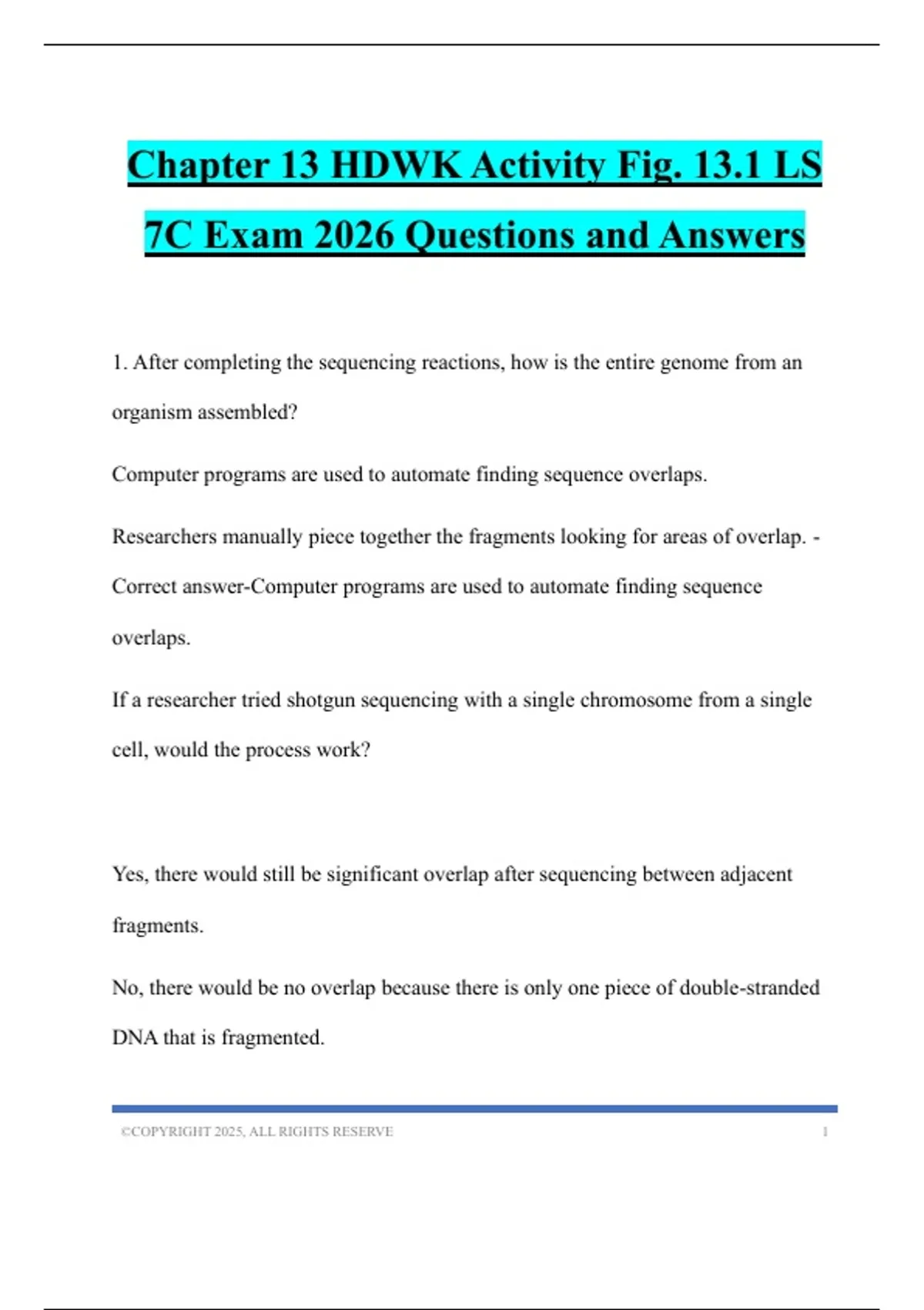 Chapter 13 HDWK Activity Fig. 13.1 LS 7C Exam 2026 Questions and ...