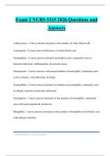 Exam 2 NURS 5315 2026 Questions and Answers