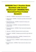 NURS206 Test 1 Practice Exam Questions with Correct Solutions&vert;&vert;A&plus; GRADED&vert;&vert;100&percnt; Guaranteed Pass<<Latest Version>>