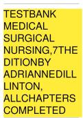 Test Bank For Medical Surgical 7th Edition by Adrianne Dill Linton&comma; Matteson Chapter 1-62
