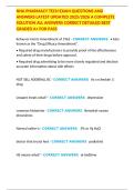 NHA PHARMACY TECH EXAM QUESTIONS AND ANSWERS LATEST UPDATED 2025&sol;2026 A COMPLETE SOLUTION ALL ANSWERS CORRECT DETAILED BEST GRADED A&plus; FOR PASS