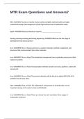 MTR Exam Questions and Answers