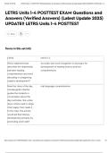 LETRS Units 1-4 POSTTEST EXAM Questions and Answers &lpar;Verified Answers&rpar; &lpar;Latest Update 2025&rpar; UPDATE&excl;&excl; LETRS Units 1-4 POSTTEST