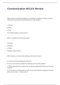 Communication NCLEX Review Questions with Answers