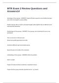 MTR Exam 2 Review Questions and Answers