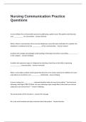 Nursing Communication Practice Questions with Correct Answers