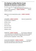 Developing Leading Marines Exam Question & Answers &lpar; Latest 2025 &rpar;&period;docx